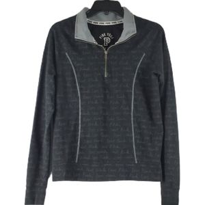 PINK yoga black and gray 1/4 zip pullover small